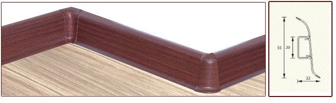 Плинтус "Идеал" пластиковый Комфорт Бук светлый (2500*22*55 мм) — купить в Брянске